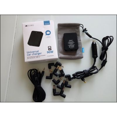Адаптер автомобильный для ноутбуков, USB 1A 90W Deppa