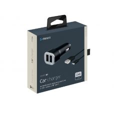АЗУ 2 USB Car Charger 2.4 A + кабель USB Tupe-C DEPPA