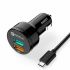 АЗУ AUKEY Dual Port 2 USB Car Charger Quick Charge 3.0 + кабель USB - Micro USB