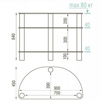 Подставка под аппаратуру MD 404 Slim (черный/дымчатое стекло)