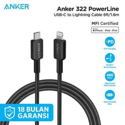 Кабель ANKER Powerline USB-C to USB-C 3ft Braided 0.9 m Черный