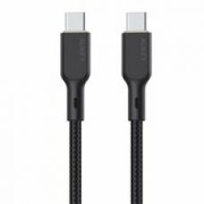 Кабель Aukey Circlet Blink 100W Aramid Fiber Core USB-C to USB-C 1 м, Black