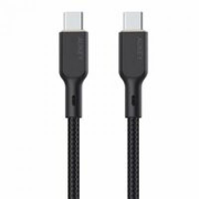 Кабель Aukey Circlet Blink 100W Aramid Fiber Core USB-C to USB-C 1 м, Black