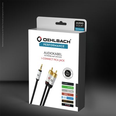 Кабель Oehlbach PERFORMANCE i-Connect jack/2RCA, 5m black, D1C60006