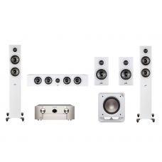 Комплект домашнего кинотеатра Marantz SR6015 gold + Polk Audio Reserve R100 white + Reserve R350 center white + Reserve R500 white + HTS SUB 12 white