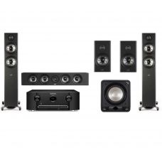 Комплект домашнего кинотеатра Marantz SR5015 + Polk Audio Reserve R350 black + Reserve R200 black + Reserve R600 black + HTS SUB 12 black