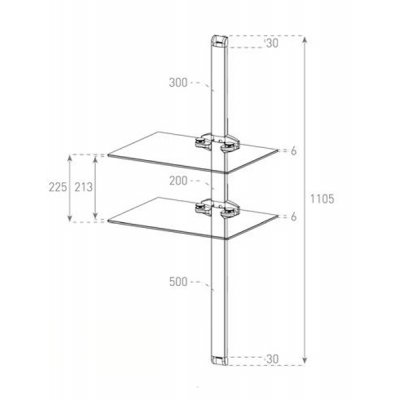 Настенная полка Sonorous PL2620B SLV