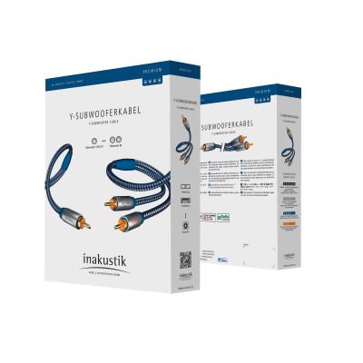 Кабель межблочный In-Akustik Premium Y-Subwoofer Cable Y-Sub RCA-2RCA 15.0m #0040815
