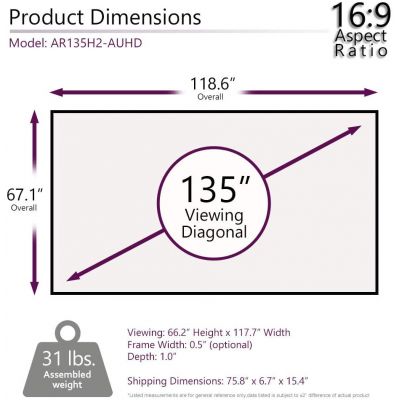 Экран безрамный Elite Screens AR135H2-AUHD