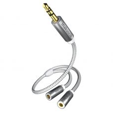 Кабель межблочный аудио In-Akustik Premium Y-adapter 3.5 Phone <> 2 Phone(F) #00410212
