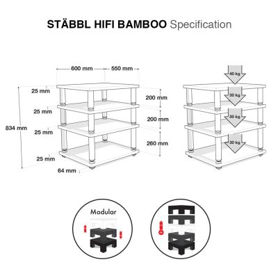 Стойка под Hi-Fi NorStone Stabbl Bamboo