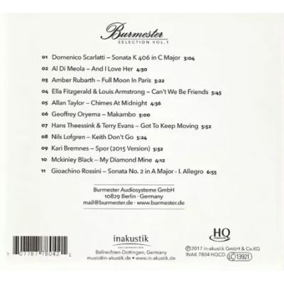 CD диск In-Akustik Burmester Selection, Vol.1, 0167804