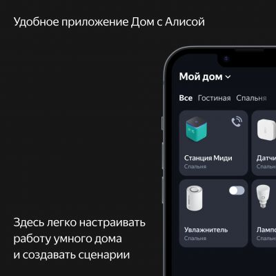 Умная колонка Яндекс Станция Миди Black